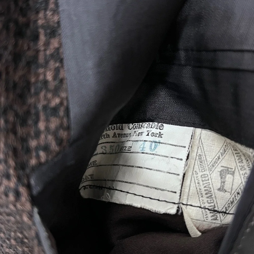 1950s Arnold Constable Sport Coat Mens 40 Brown Vintage Tweed Wool Check Blazer